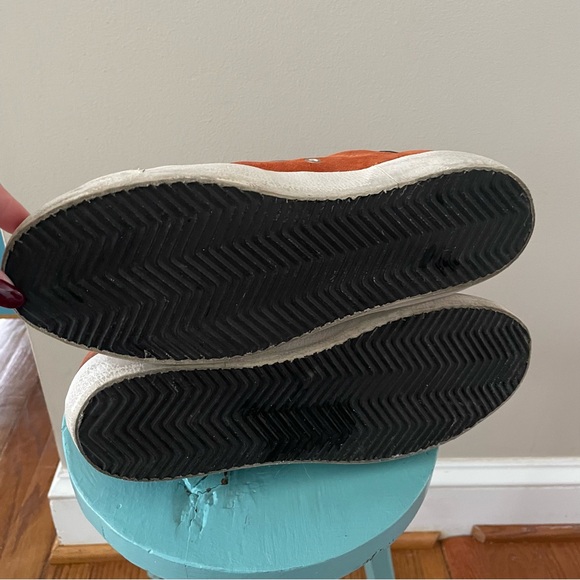 Golden Goose Deluxe Brand Superstar Sneakers Orange Suede Silver Glitter Star 39 - Picture 8 of 9